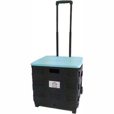 비움 접이식 카트 장바구니 35kg 대형 뚜껑 다용도 캠핑, 블랙+블루, 1개