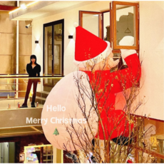 Life Rhythm 크리스마스 인형간판 벽타는산타 대형 풍선 장식용품 소품 2M 3M 4M 5M 송풍기 조명 포함+변환플러그 2개, 화이트