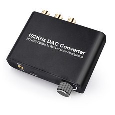 오디오 DAC 앰프 aixxco 192 khz dac hd hifi 동축 광 아날로그 rca rl 오디오 3.5mm 잭 dac 오디오 디코더(볼륨 컨트롤 포함), 없음, 한개옵션0