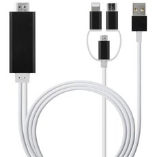 Micro USB TYPE C Lightning to HDMI Cable HDTV TV Digital AV Adapter 1080P F [A00079959], 01-Black-1.9 m-79959