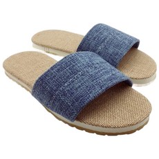 TAIWAN SLIPPER 台灣犀利趴 和風系列 棉麻室內家居拖鞋, XL(25.5~27cm) 藍色, 爵色藍, 1雙