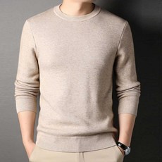 남자 회사원 가을 겨울 출근 룩 긴팔 라운드 넥 니트 _WN25414