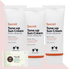 크리스찬딘 시크릿 톤업 선크림 70ml 3개(+하늘선물 물티슈 10매), 3개 - 크리스찬딘향수