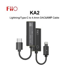 FiiO JadeAudio KA2 타입 C/라이트닝 to 4.4mm 동글 더블 DAC CS43131 DSD256 안드로이드 IOS MAC Win10 용 헤드폰 앰프, 1.KA2(Type-C) - ka2