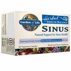 가든오브라이프 내추럴 부비강 보충제 베지캡슐 60정 Garden of Life Natural Sinus Support Herbal Immune 60 Capsule, 1개