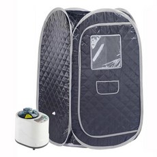 건식사우나습식사우나개인사우나 휴대용 스팀 전신 개인 홈 스파 접이식 텐트 2L 및 900W 발생기, Black Grey