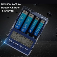 SKYRC NC1500 AAAAA NiMH 배터리용 4슬롯 스마트 배터리 충전기 방전 분석기, 1개, 1개