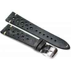 [독일] RIOS1931 랠리 빈티지 카우하이드 워치 스트랩 핸드메이드 독일의 견고한 22mm 스크래치 블랙