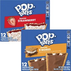 켈로그 팝 타르트 토스터 패이스트리 프로스트 576g 1개 Strawberry 12 Count + Frosted S'Mores 12 count