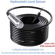 수압 레벨 센서 액체 레벨 트랜스미터 12-24V DC 5m 10m 15m 20m 100m 4-20ma RS485 0-3.3V 호 출력, 40) 0-5V outt - 10mrange 10m c, 1개