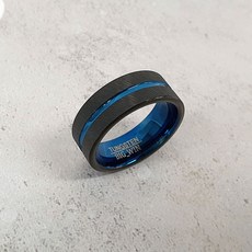 빅윈 남여공용 센터볼드링 텅스텐 반지 커플링 T104 블랙&블루