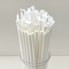일회용 종이빨대 개별포장 250개 흰색 크라프트 7파이 11파이 21cm 23cm 25cm, 개별) 종이빨대 7x210 흰색 250개