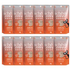 스케지어 노령묘용 쉐지애 실버 무스 연어 고양이 주식 파우치, 연어+치킨, 80g, 12개 연어 / 닭, 80g, 12개