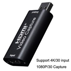 캡처박스 av 분배기HMDI 비디오 캡처 카드 USB 3.0 2.0 HDMI 비디오 그래버 레코더 박스 fr PS4 게임 DVD, 01 Black