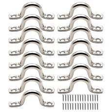 15PCS 스테인레스 스틸 피크 플레이트 아이 플레이트 천장 후크 카약 아이 플레이트 카약 카누 카누 리깅 용 카약 패드, Silver