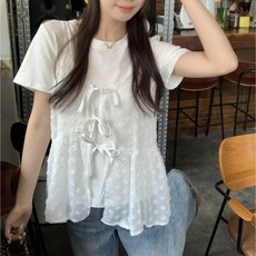 플라워 리본 쉬폰 민소매 블라우스