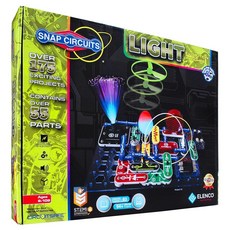Snap Circuits 라이트 일렉트로닉 탐색 키트 & 풀 컬러 매뉴얼 & 55개 이상 스냅 서킷 포함 세트 175 STEM 교육 가능, 1개
