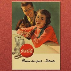 빈티지 Coca-Cola 광고 포스터 42.x30cm 벽면 장식품, 6) (A3) 42x30cm 수입 크래프트지