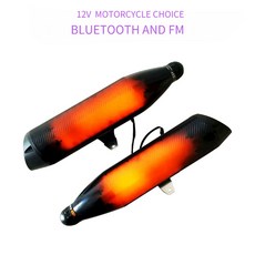 BT 스테레오 스피커 배기 파이프 오디오 플레이어 블랙 오토바이 MP3 음악 12V, 12V BT and FM, 1개