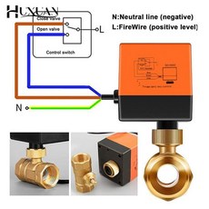 배관밸브 전동 볼 밸브 소형 황동 전기 3 선 2 제어 AC220V 점 DN15 4N 1PC, 1.1pcs