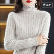 여성 니트 패션 의류 상의 코트 밍크 캐시미어 스웨터 여성용 뜨개질 스웨터 하이 칼라 긴 소매 풀오버 가 겨울 의류 따뜻한 블라우스