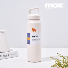 MOZ 스웨덴 스마트락 텀블러 316 스텐 원버튼 손잡이 보온보냉병 보온보냉텀블러, 1개, 520ml, 크림스노우 1개, 520ml, 크림스노우