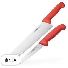 기셀 셰프나이프 31cm + 뼈칼 15cm 세트 레드, 5세트, 셰프나이프 + 뼈칼