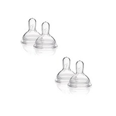 Medela Medium Flow Wide Base 젖꼭지 for 4 12 Months 2 Packs of 3, One Color, One Size