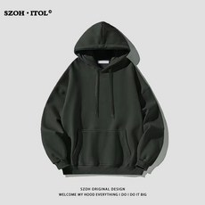 Bersdnor 아미후드티 남성 오리지널 오버핏 봄 후드 단색 가을 겨울