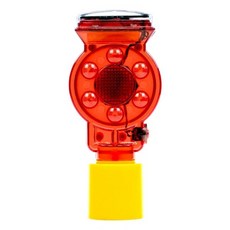 LED 파이프용(48mm) 쏠라 경고등 / 경광등 공사장 깜빡이 태양열 충전 유도등 도로 안전용품 말뚝 파이프 고정, 1개