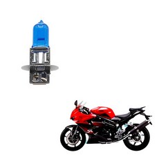 모카 오토바이 8500K 헤드라이트 전구 제논라이트 블루화이트 H3 55W, H3 KR모터스 코멧650R 코멧650RC 하향등, 1개