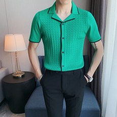 폴로케이블반팔니트