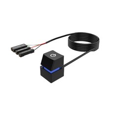 SGMK 컴퓨터 PC 외부 전원 스위치 버튼 7가지 RGB LED, 블랙 4M, 1개