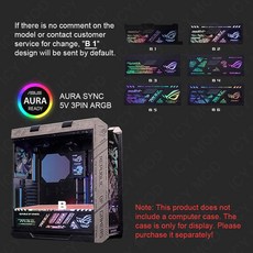 ROG Strix Helios 장식용 라이트 플레이트 레이저 조각 케이스 패널 5V3PIN ARGB 조명 플레이트 블랙/화이트 ASUS GX601 PC MOD, [01] Black A