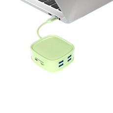 컬러 type-c 확장 도크 usb hub 확장 도크 다기능, BS10H 프루티그린