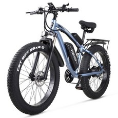 부릉이 가성비 고성능 클래식 배달용 전기자전거 VOZCVOX MX02S 1000W 26 인치 산악 48V17Ah 리튬 배터리 Fatbike Ebike 남성용 성인, 푸른