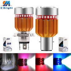 9 80 v dc 스트로브 9 w 화이트 & rgb 하이 로우 ba20d h4 천사 눈 안개 램프 900lm led 전구 오토바이 헤드 라이트 전기 자동차 8000 k 렌즈 1x, 1개