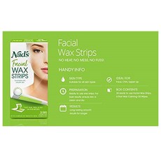 Nad's 네즈 여성 페이셜 제모 왁스 스트립 Facial Wax Strips, 1개