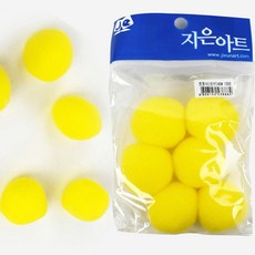 노랑 방울폼 일반 동그란솜 40MM 어린이집 만들기놀이 방울폼폼이 뿅뿅이