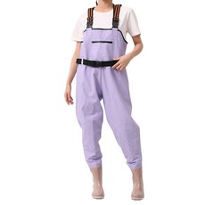 스토리원 감성 파스텔 컬러 가슴장화 낚시 해루질 장화 SH-RBT-PVC104, 250, 퍼플