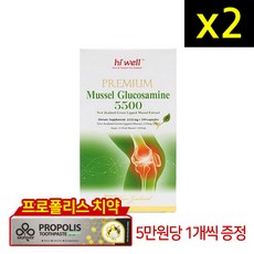 뉴질랜드 하이웰 초록잎홍합 글루코사민 5500 180캡 2통, 5500mg, 2개