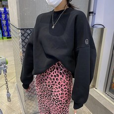 여성 가을 스마일 프린트 래글런 루즈핏 캐주얼 맨투맨 티셔츠