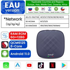 CarlinKit-카플레이 Ai 박스 QCM6125 안드로이드 12 미니 무선 카플레이 차량 카플레이 스트리밍 IPTV 넷플릭스 64G 128G, 해외 _32G TF 카드로 | EAU 6G 128G, with 32G TF card+EAU 6G 128G