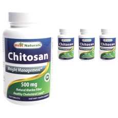 베스트네츄럴스 키토산 500mg 타블렛 무설탕 글루텐 프리, 120정, 4개