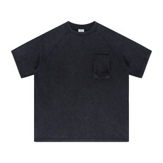 아메카지스트릿 AJEM 여름 라운드넥 포켓 와이드 루즈핏 중량 캐쥬얼 티셔츠상의 남성 반팔 트렌드 5001780899
