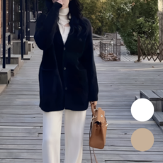 그리미스 앙고라 니트 가디건 페이크퍼 털 퍼 가디건 (3colors)