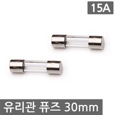 니토무역 유리관 휴즈 30mm 15A 10개 세트 퓨즈 과전류 차단