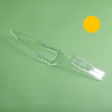 일회용 케이크 나이프 생일 커터 플라스틱 문 포크 홀더 독립 톱니 모양 블랙, 17 Transparent bulk medium and, 1개