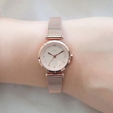클루(CLUE) 철산점 *특가세일중!!!추천상품* 깔끔한 큐빅 핑크골드메쉬시계