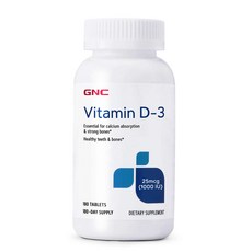 GNC 비타민 D3 1000IU 180정 (타블렛) Vitamin 1000 180tabs, 1개